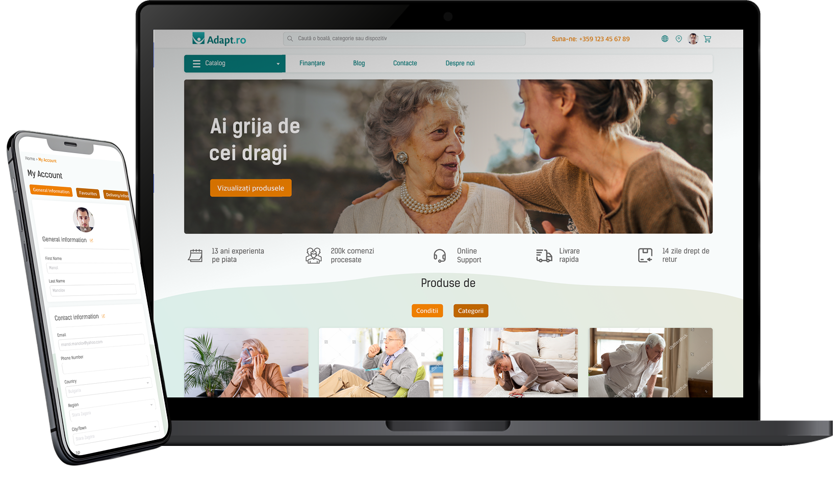 Adapt.ro homepage screenshot