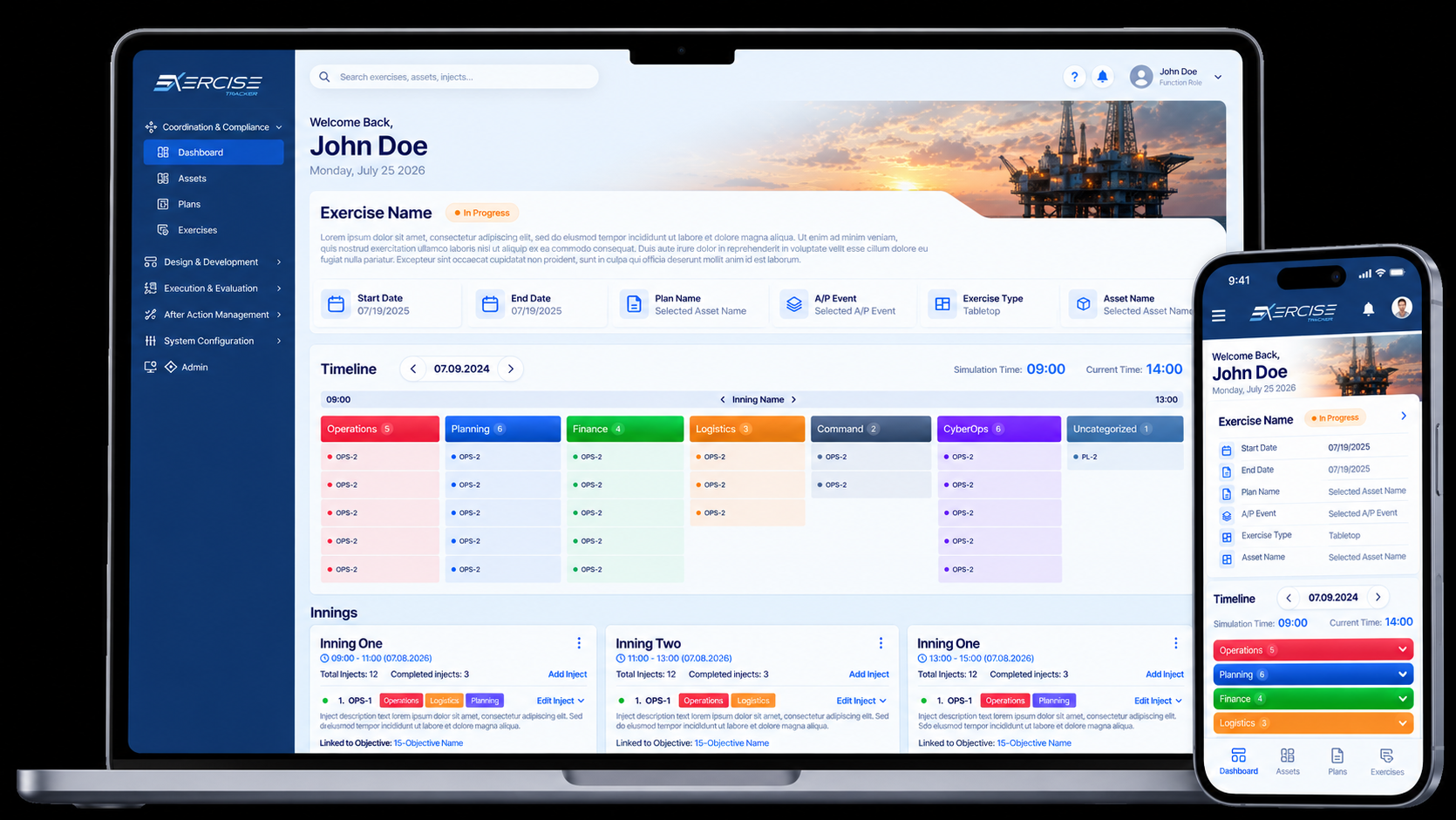 Exercise Tracker dashboard preview