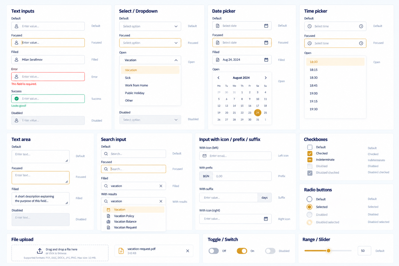 Olympus design system components